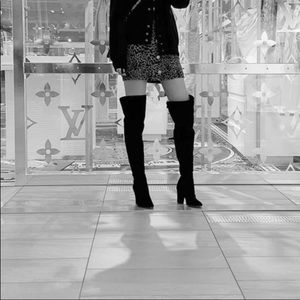 Louise et Cie Black over knee suede high heel boot